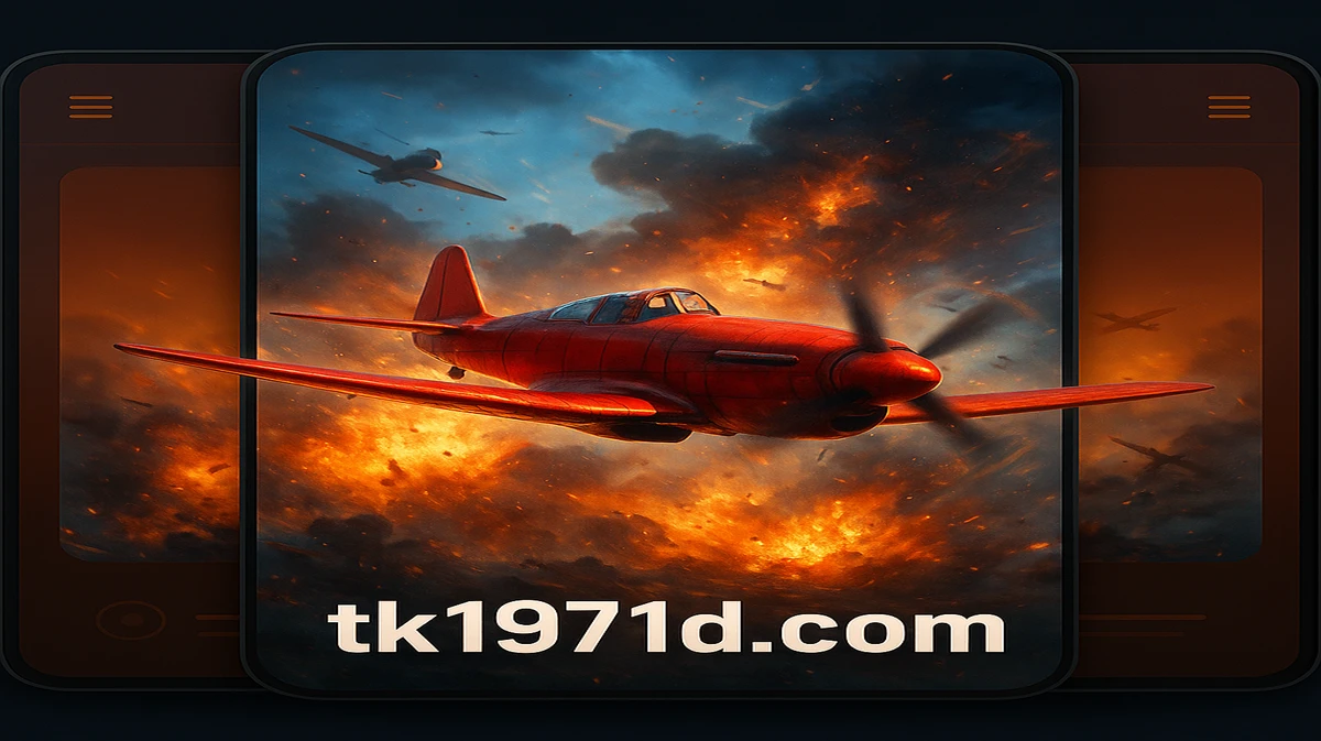 tk1971-র অ্যাভিয়েটর গেমটি বহু স্মার্টফোন স্ক্রিনে প্রদর্শিত হচ্ছে, এতে উড়ন্ত লাল বিমানটির সঙ্গে পাইলট জ্যাকেট পরা একটি নারী চরিত্র দেখা যায়।